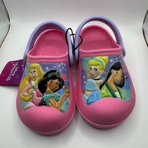 NWT Disney Toddler Girl Size 7/8 Pink and Purple Princess Slide on Shoes Sandals